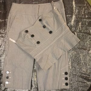 (size 2) 2 piece Bebe pinstriped halter pant suit